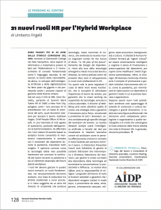 21 nuovi ruoli HR per l’Hybrid Workplace